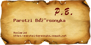 Parotzi Bársonyka névjegykártya